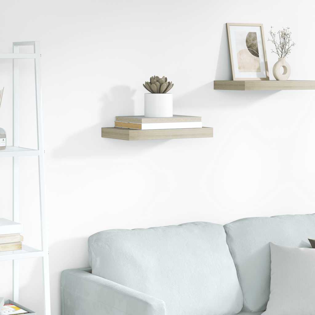 Wandschap zwevend 40x23,5x3,8 cm MDF eikenkleurig is nu te koop bij PeponiXL, paradijselijk wonen!
