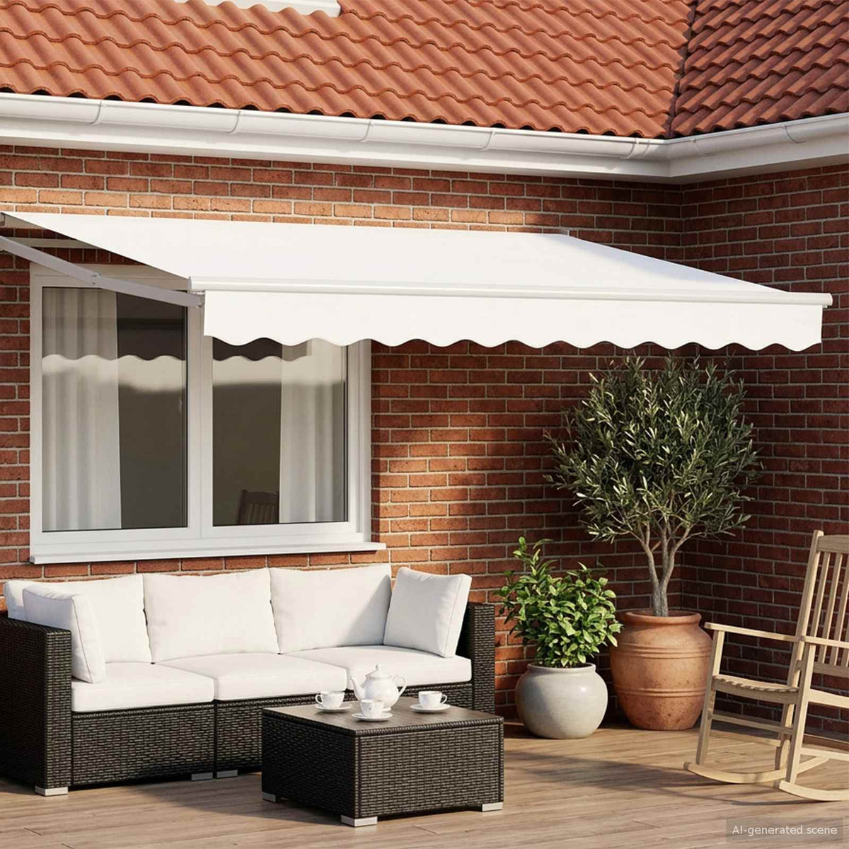 Elektrisch Uittrekbaar Zonnescherm Wit 3,5 x 2 m is nu te koop bij PeponiXL, paradijselijk wonen!