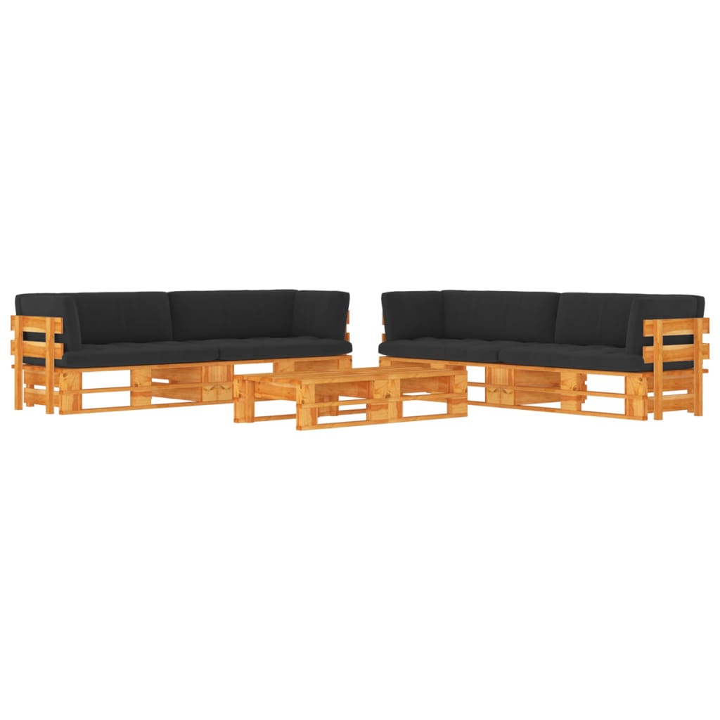 6-delige Loungeset pallet honingbruin geïmpregneerd grenenhout is nu te koop bij PeponiXL, paradijselijk wonen!