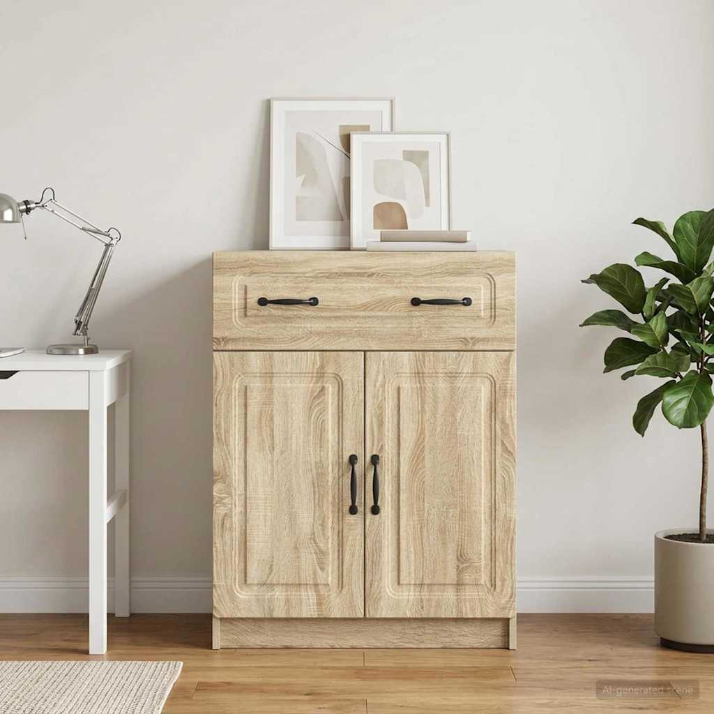 Dressoir met lade Sonoma Eiken 66 x 34,5 x 87 cm Bewerkt hout is nu te koop bij PeponiXL, paradijselijk wonen!