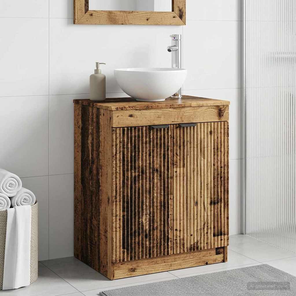 Badkamerkast Oud hout 54 x 41 x 70 cm Bewerkt hout is nu te koop bij PeponiXL, paradijselijk wonen!