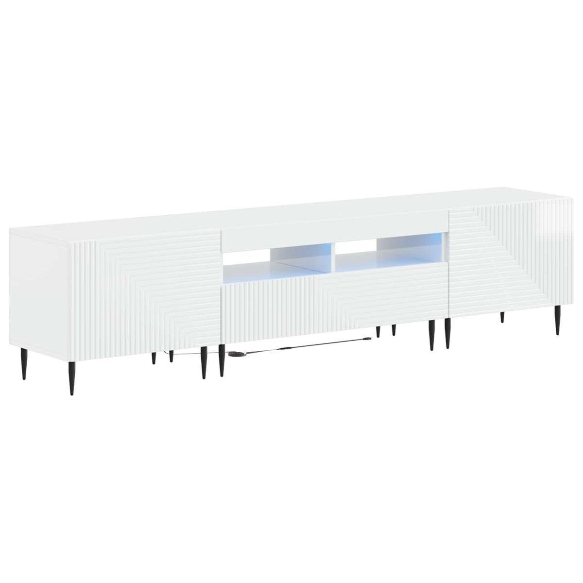3-delige LED TV-kast Hoogglans Wit Bewerkt hout is nu te koop bij PeponiXL, paradijselijk wonen!