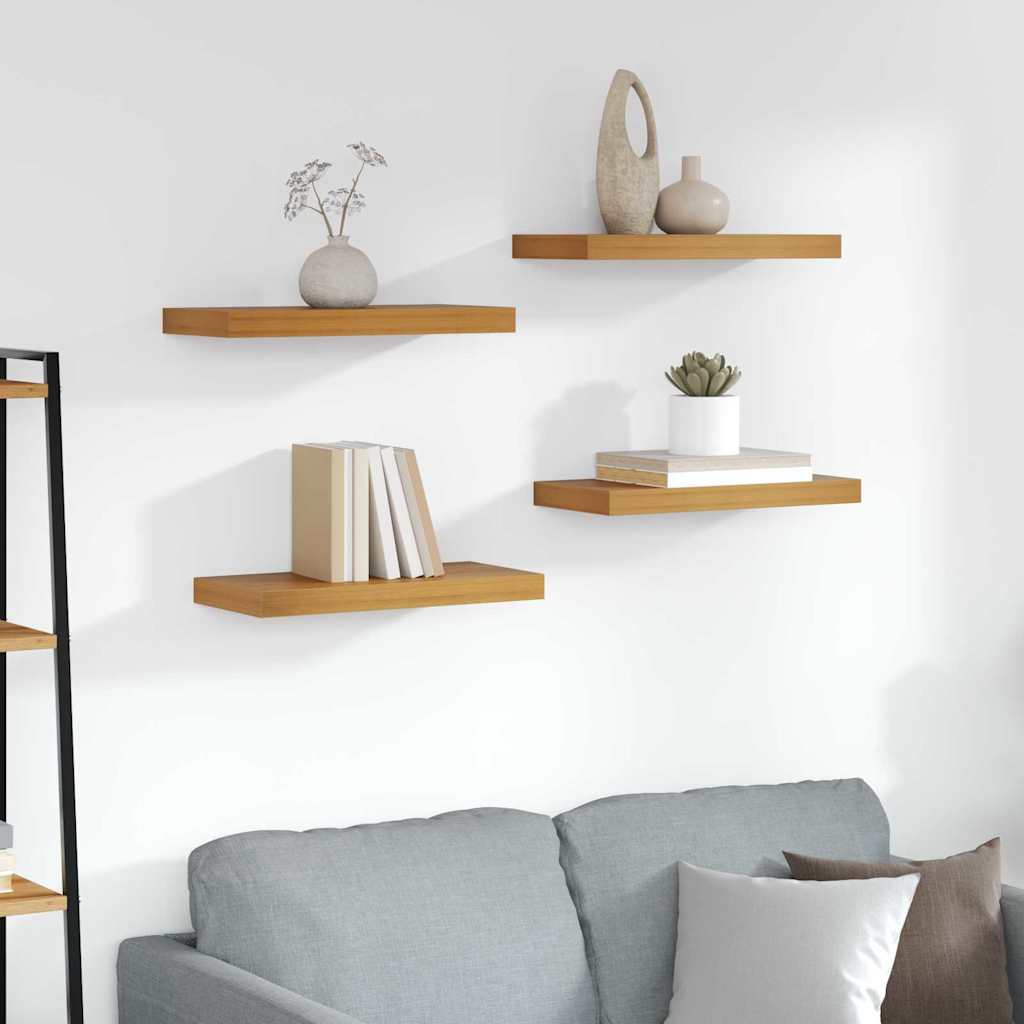 Wandplank Muurmontage 4 st Bruin 50 x 23,5 x 3,8 cm is nu te koop bij PeponiXL, paradijselijk wonen!