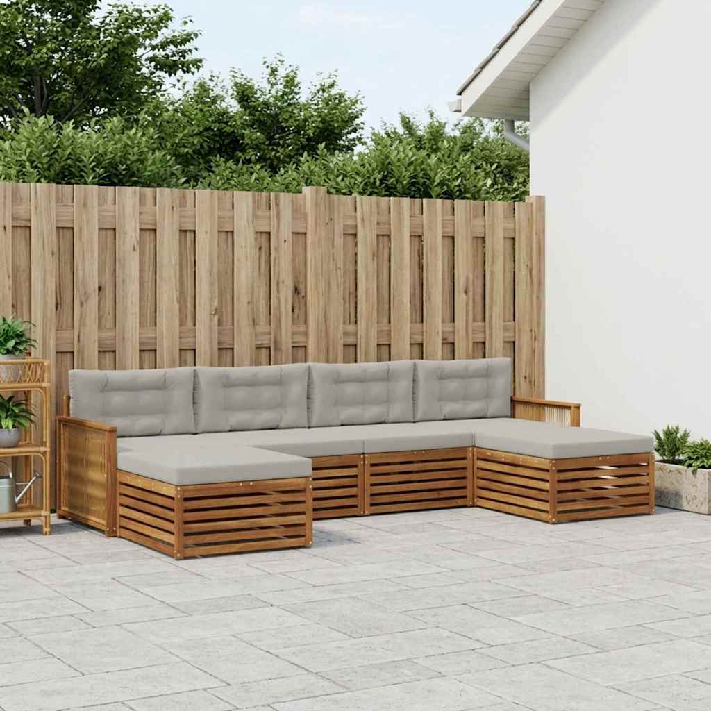 Sofa-Sets met kussen 6 pcs Massief Acaciahout is nu te koop bij PeponiXL, paradijselijk wonen!