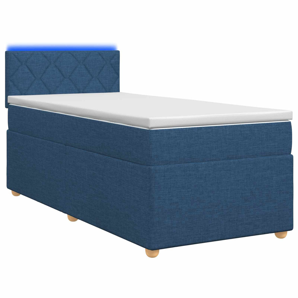 Boxspringbed met matras met hoofdeinde Blauw 100 x 200 cm Stof is nu te koop bij PeponiXL, paradijselijk wonen!