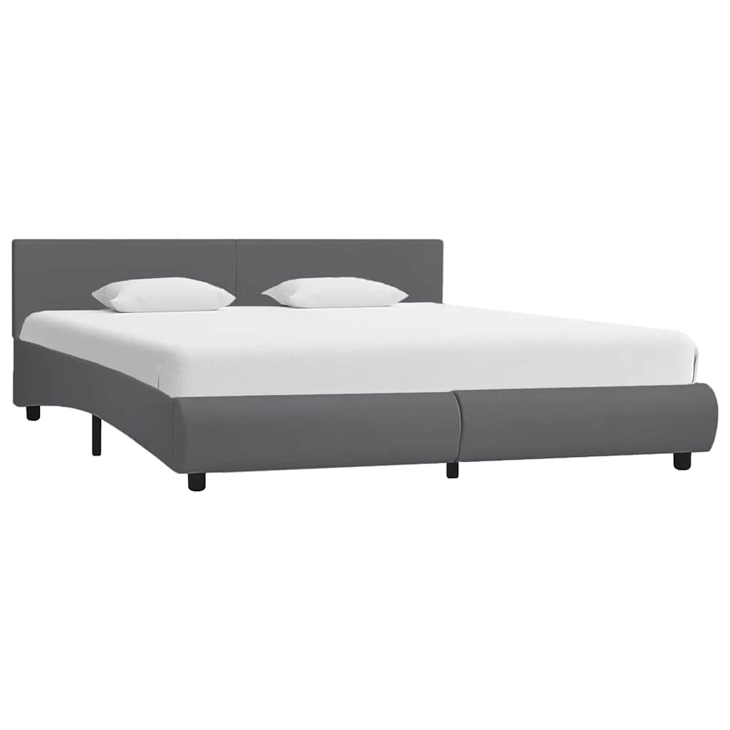Bedframe met LED kunstleer grijs 180x200 cm is nu te koop bij PeponiXL, paradijselijk wonen!