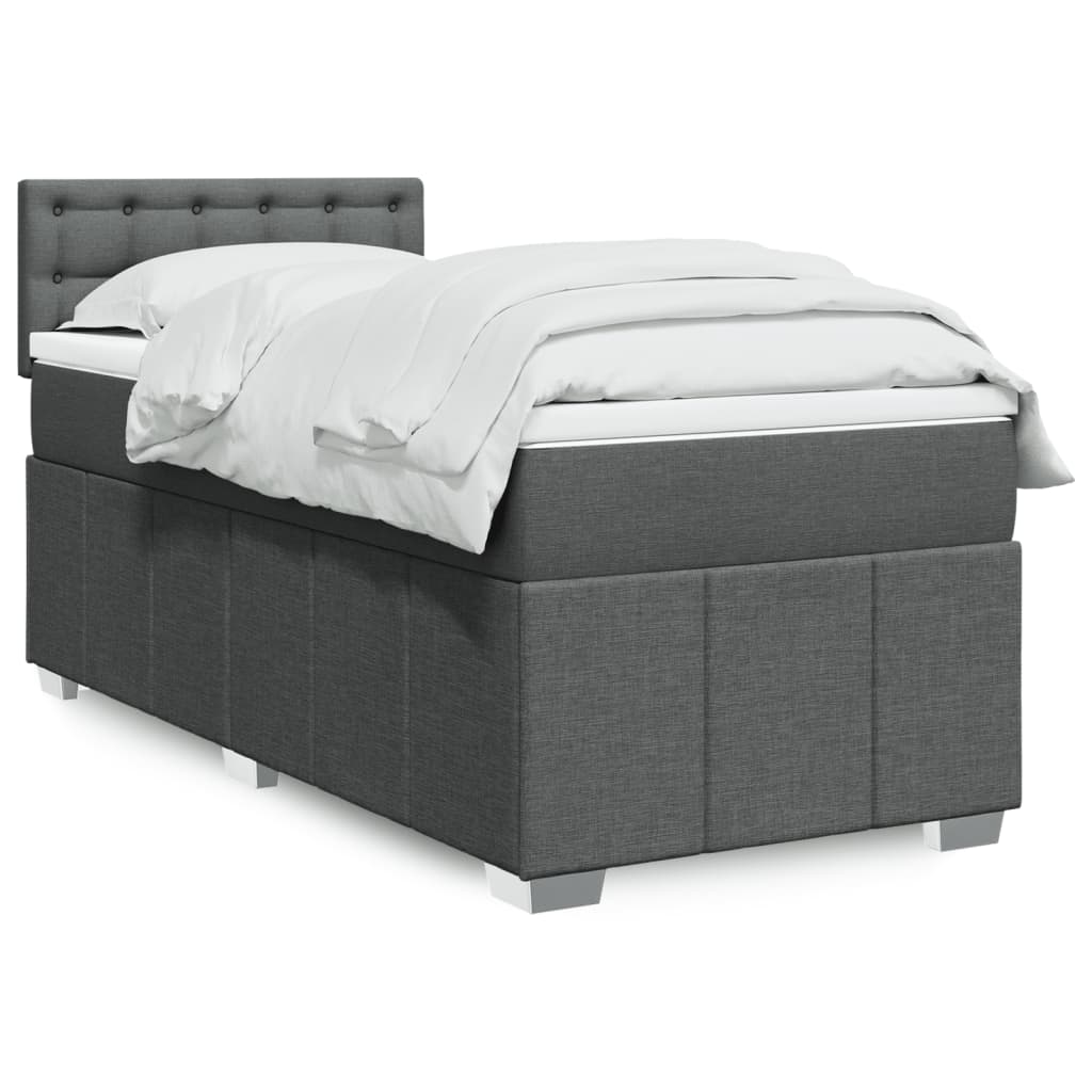 Boxspring met matras stof donkergrijs 80x200 cm is nu te koop bij PeponiXL, paradijselijk wonen!