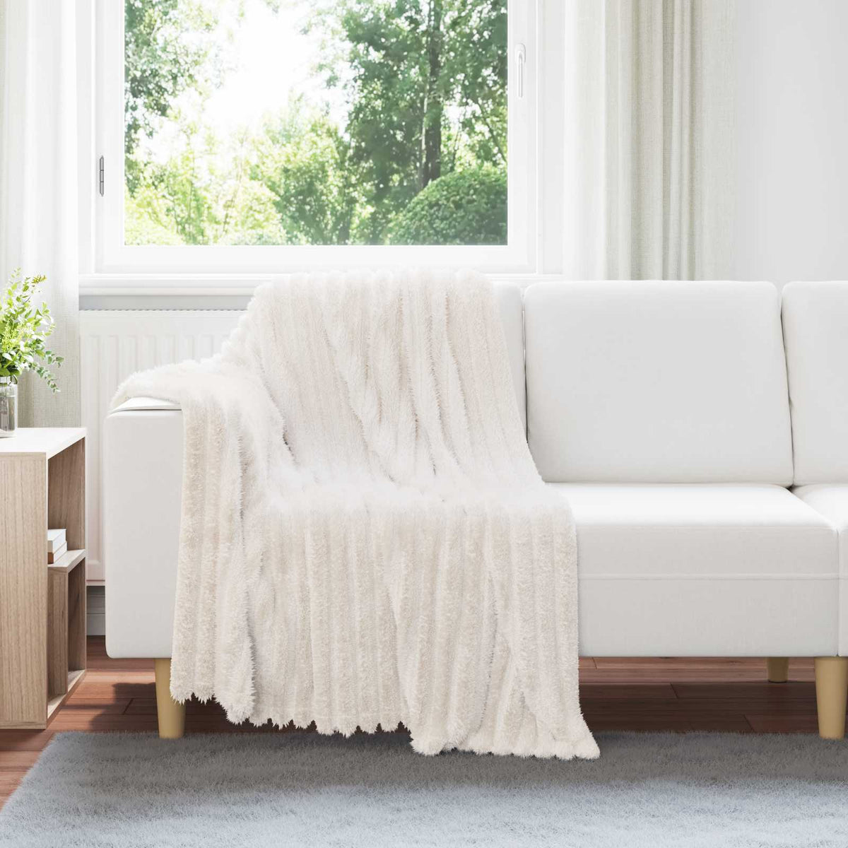 Gooi Deken Crème 150 x 130 cm Fleece is nu te koop bij PeponiXL, paradijselijk wonen!