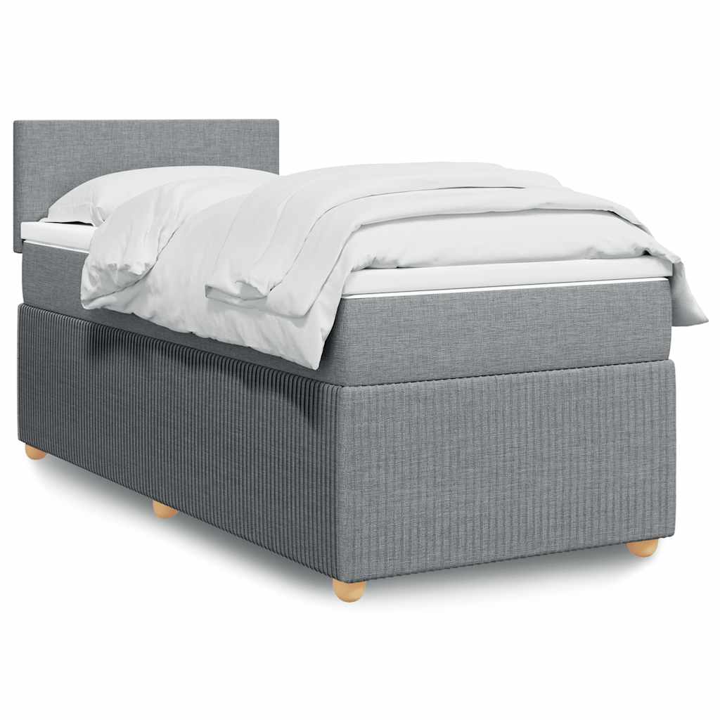 Boxspring met matras stof lichtgrijs 100x200 cm is nu te koop bij PeponiXL, paradijselijk wonen!