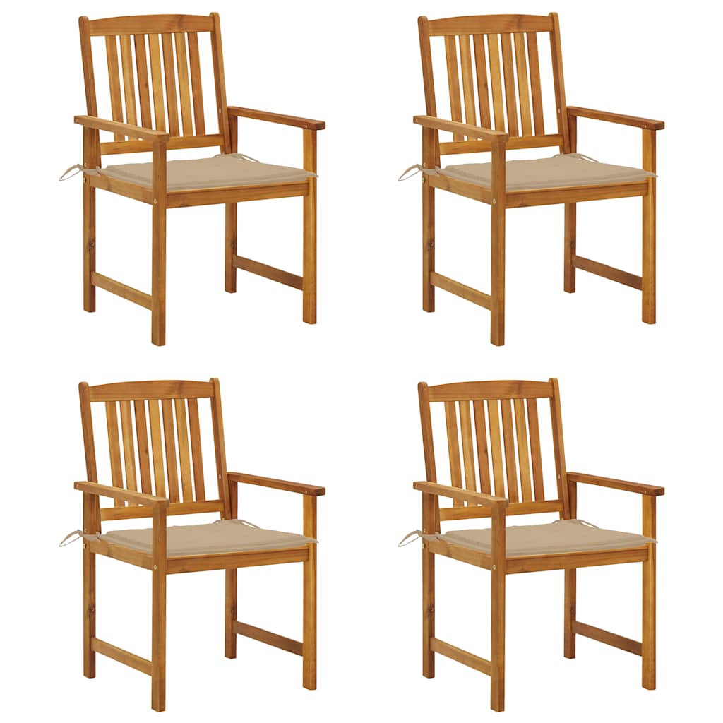 Tuinstoelen 4 st met kussens massief acaciahout is nu te koop bij PeponiXL, paradijselijk wonen!