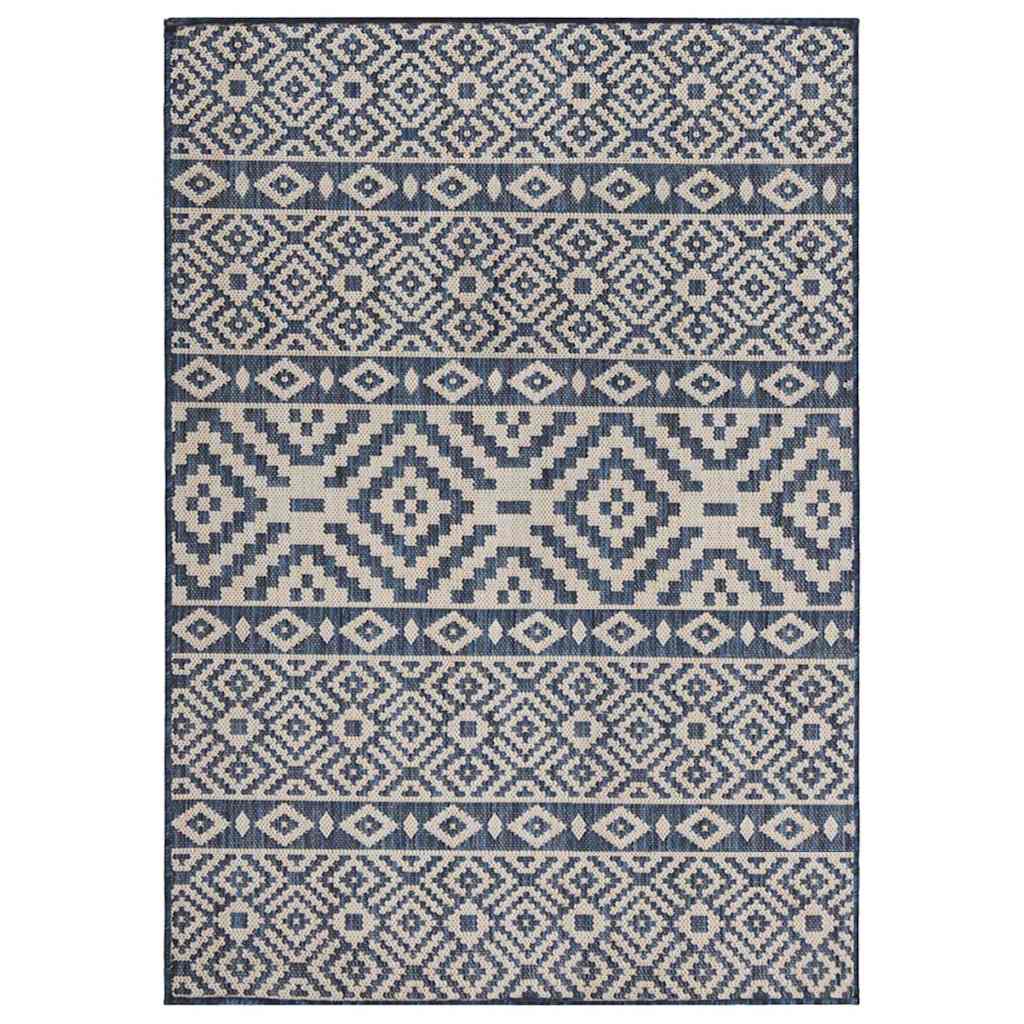 Buitenkleed met patroon platgeweven 160x230 cm blauw is nu te koop bij PeponiXL, paradijselijk wonen!