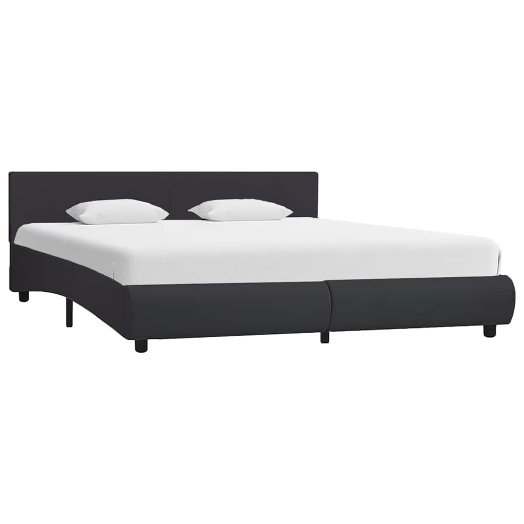Bedframe met LED kunstleer zwart 160x200 cm is nu te koop bij PeponiXL, paradijselijk wonen!