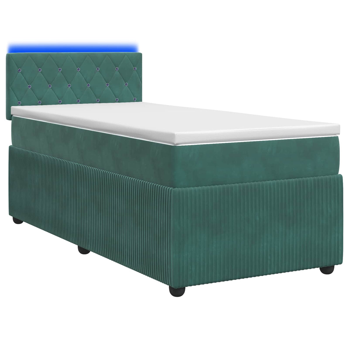 Boxspringbed met matras Donkergroen 90 x 200 cm Fluweel is nu te koop bij PeponiXL, paradijselijk wonen!