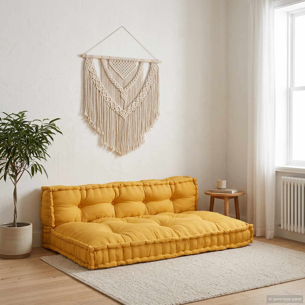 Pallet Sofa Kussen 2 pcs Geel 120 x 80 x 38 cm Stof is nu te koop bij PeponiXL, paradijselijk wonen!