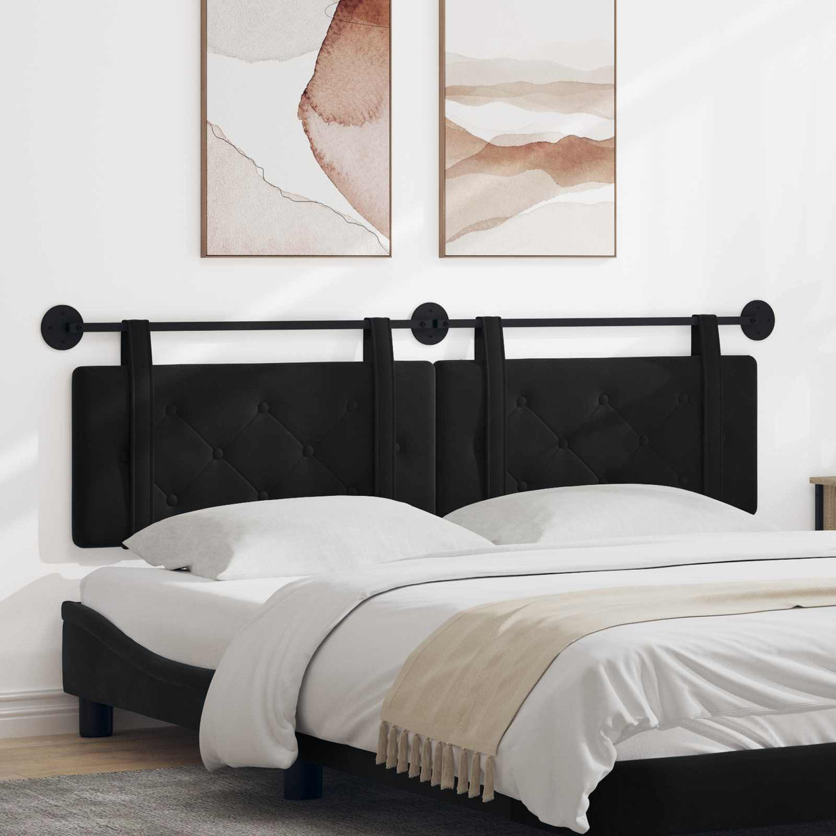 Hangend hoofdbord Zwart Fluweel is nu te koop bij PeponiXL, paradijselijk wonen!