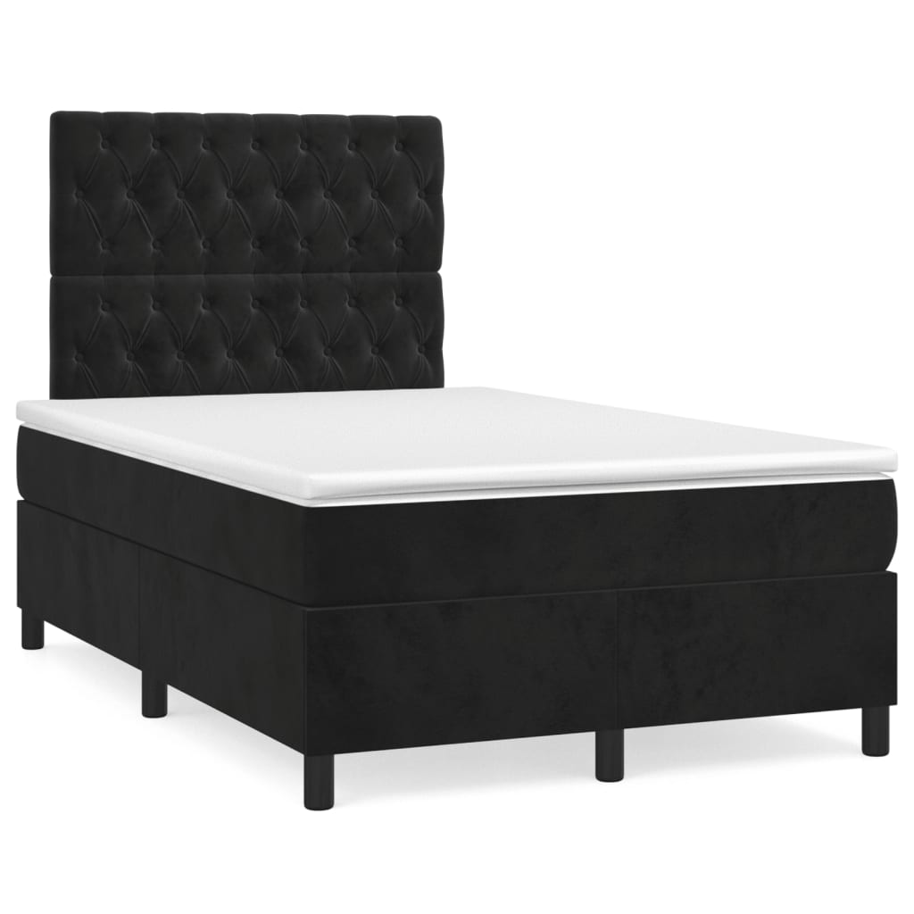 Boxspring met matras en LED fluweel zwart 120x190 cm is nu te koop bij PeponiXL, paradijselijk wonen!