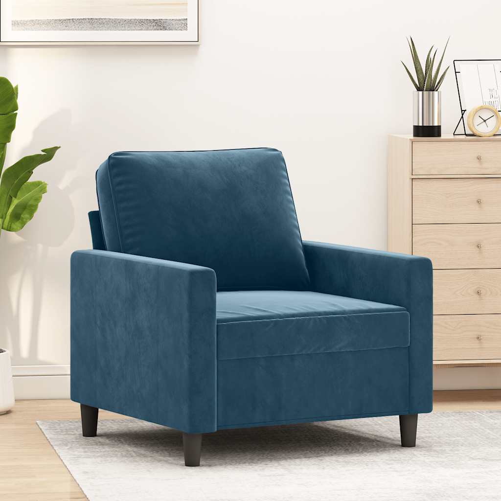 Fauteuil 60 cm fluweel blauw is nu te koop bij PeponiXL, paradijselijk wonen!