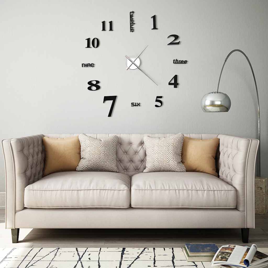 3D-wandklok 100 cm XXL modern zwart is nu te koop bij PeponiXL, paradijselijk wonen!