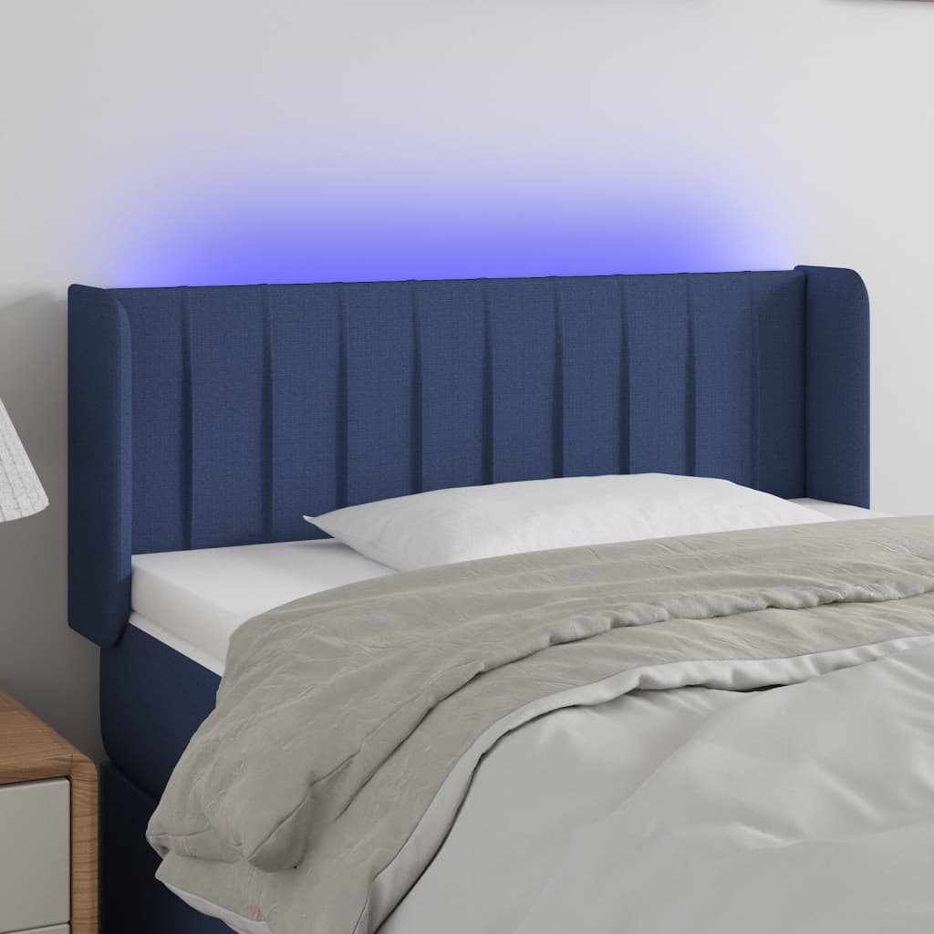 Hoofdbord LED 93x16x78/88 cm stof blauw is nu te koop bij PeponiXL, paradijselijk wonen!