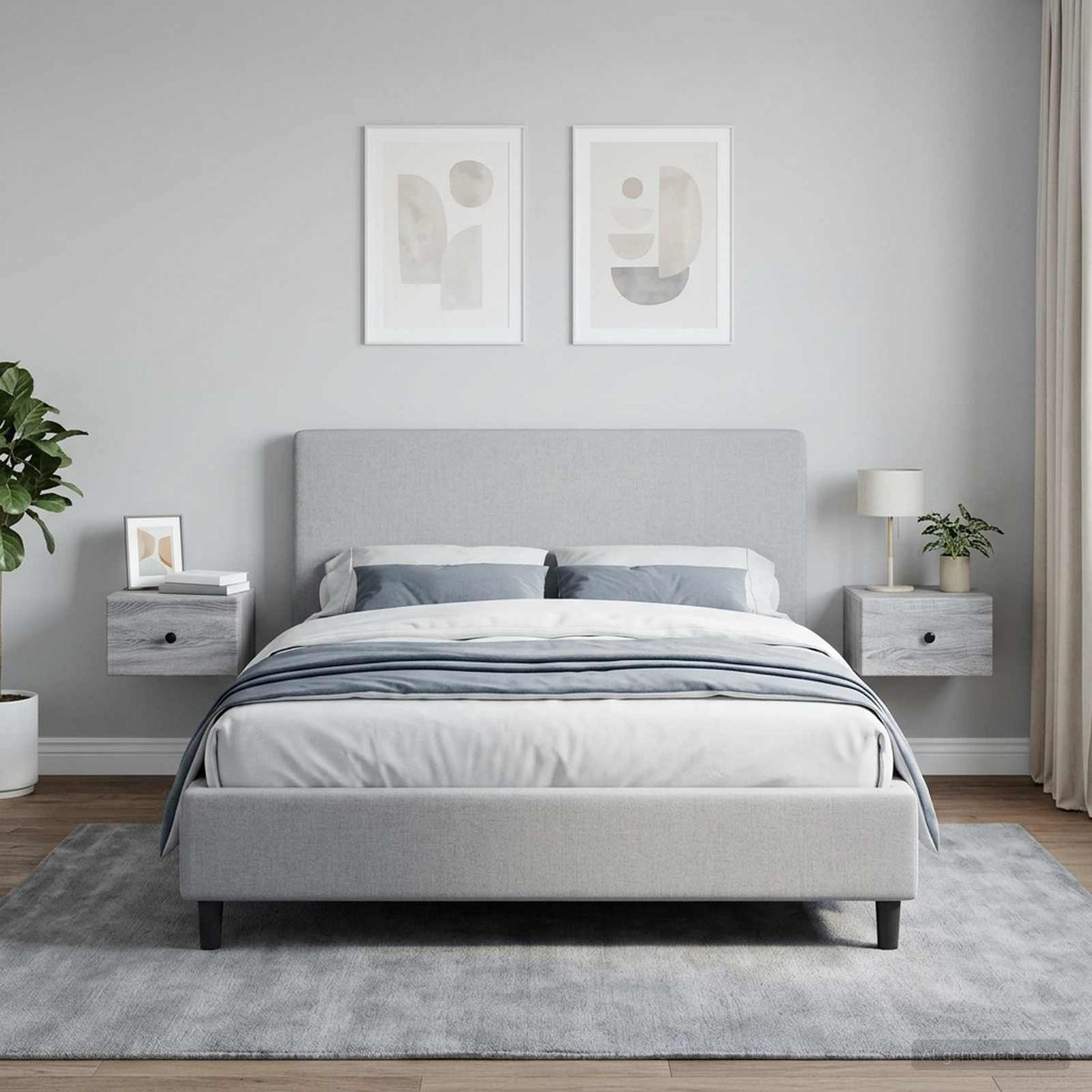Wandbeugel Bedkast 2 pcs Grijs sonoma 34,5 x 33 x 20 cm is nu te koop bij PeponiXL, paradijselijk wonen!