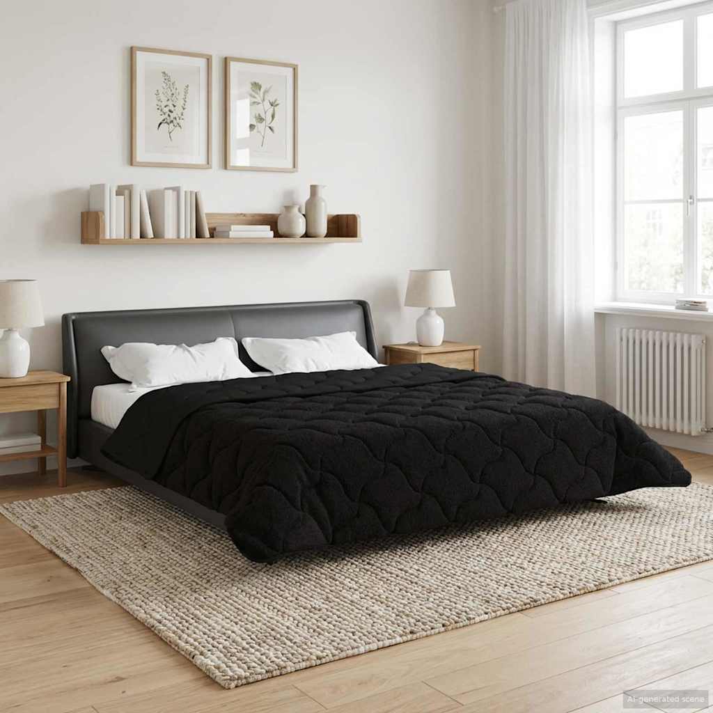 Winter Dekbed Zwart 200 x 220 cm Microfiber en Teddy fleece is nu te koop bij PeponiXL, paradijselijk wonen!