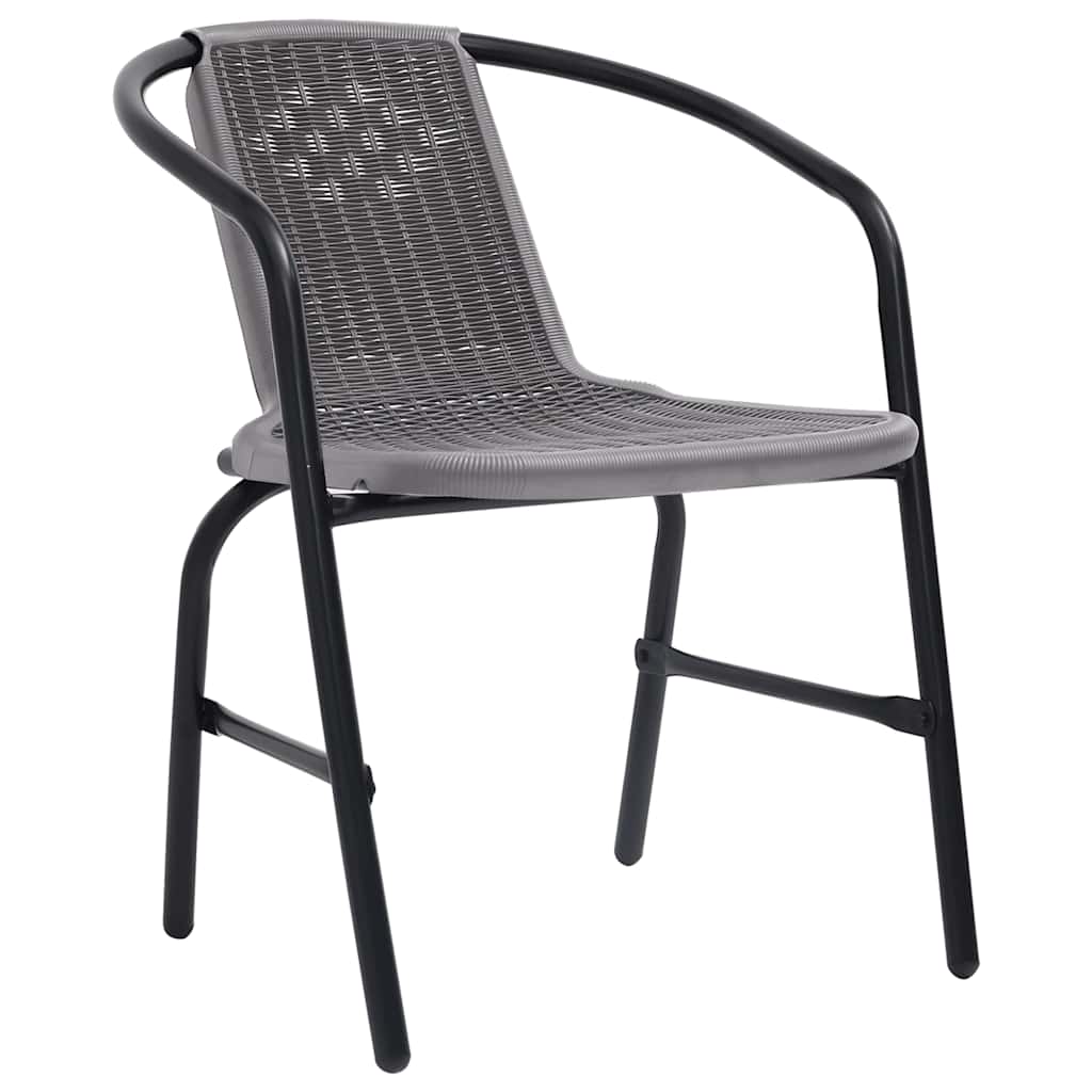 Tuinstoelen 8 st 110 kg kunststof rattan en staal is nu te koop bij PeponiXL, paradijselijk wonen!