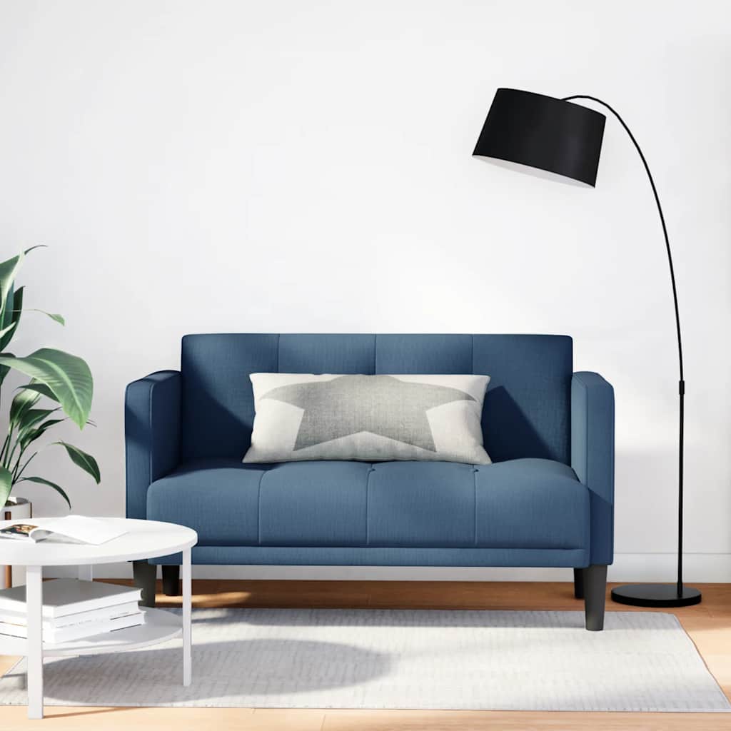 Loveseat bank blauw 111 cm stof is nu te koop bij PeponiXL, paradijselijk wonen!
