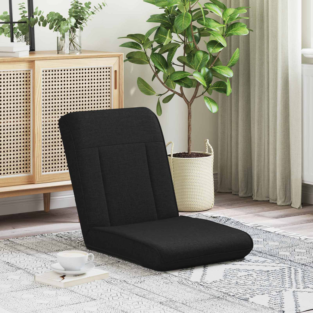 Vloerstoel Zwart 50 x 73 x 60 cm Stof is nu te koop bij PeponiXL, paradijselijk wonen!