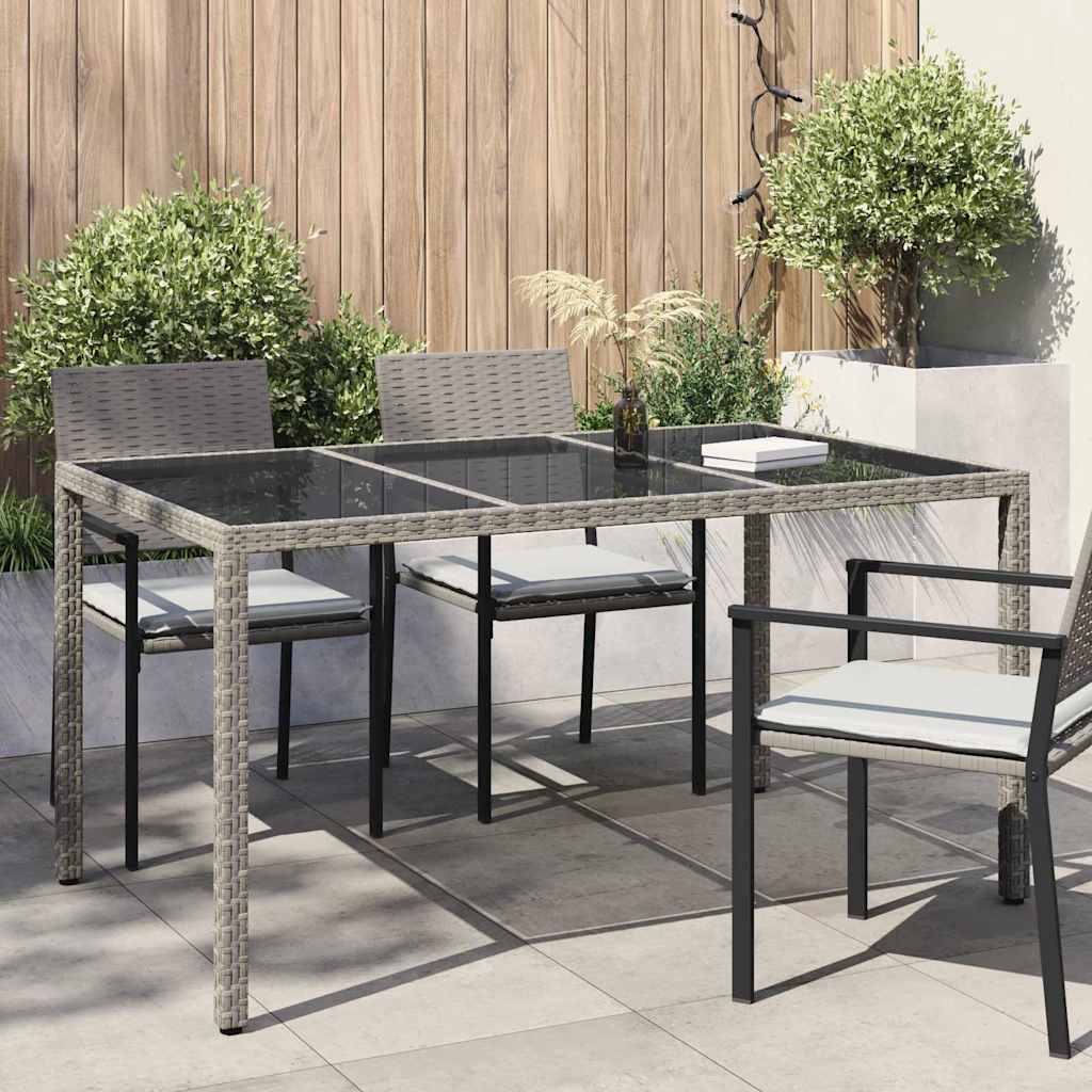 Tuinstafel Grijs 150 x 90 x 75 cm poly rattan is nu te koop bij PeponiXL, paradijselijk wonen!