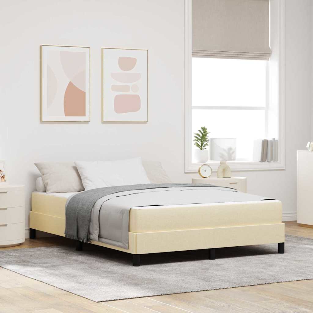 Boxspringbed met matras Crème 140 x 200 cm Stof is nu te koop bij PeponiXL, paradijselijk wonen!