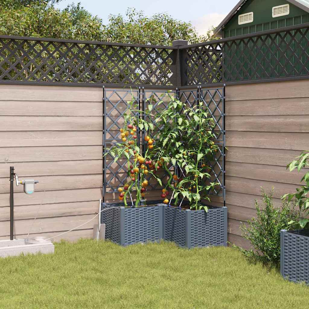 Tuin Bloempot 3 pcs Licht Grijs Kunststof is nu te koop bij PeponiXL, paradijselijk wonen!