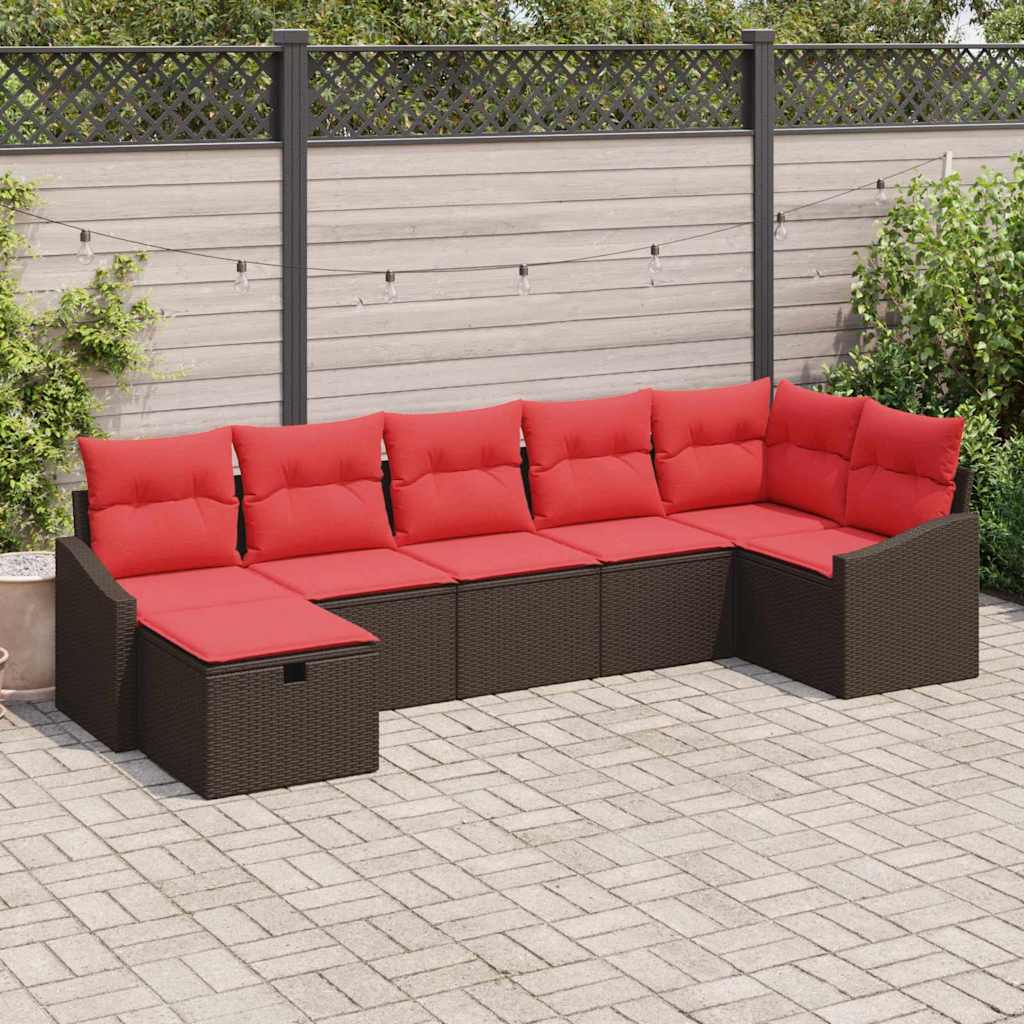 Bankstel met kussen met opslag Bruin poly rattan is nu te koop bij PeponiXL, paradijselijk wonen!