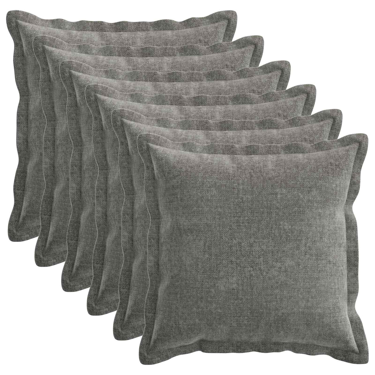 Kussensloop 6 st HOUTEN Donkergrijs 30 x 30 cm Chenille Stof is nu te koop bij PeponiXL, paradijselijk wonen!