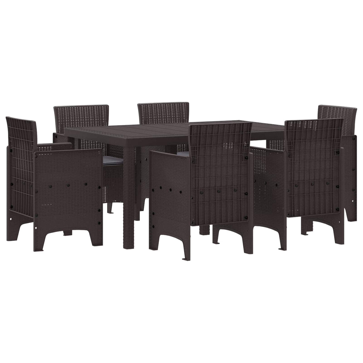 Tuin Eetset 7 pcs Bruin Polt riet is nu te koop bij PeponiXL, paradijselijk wonen!