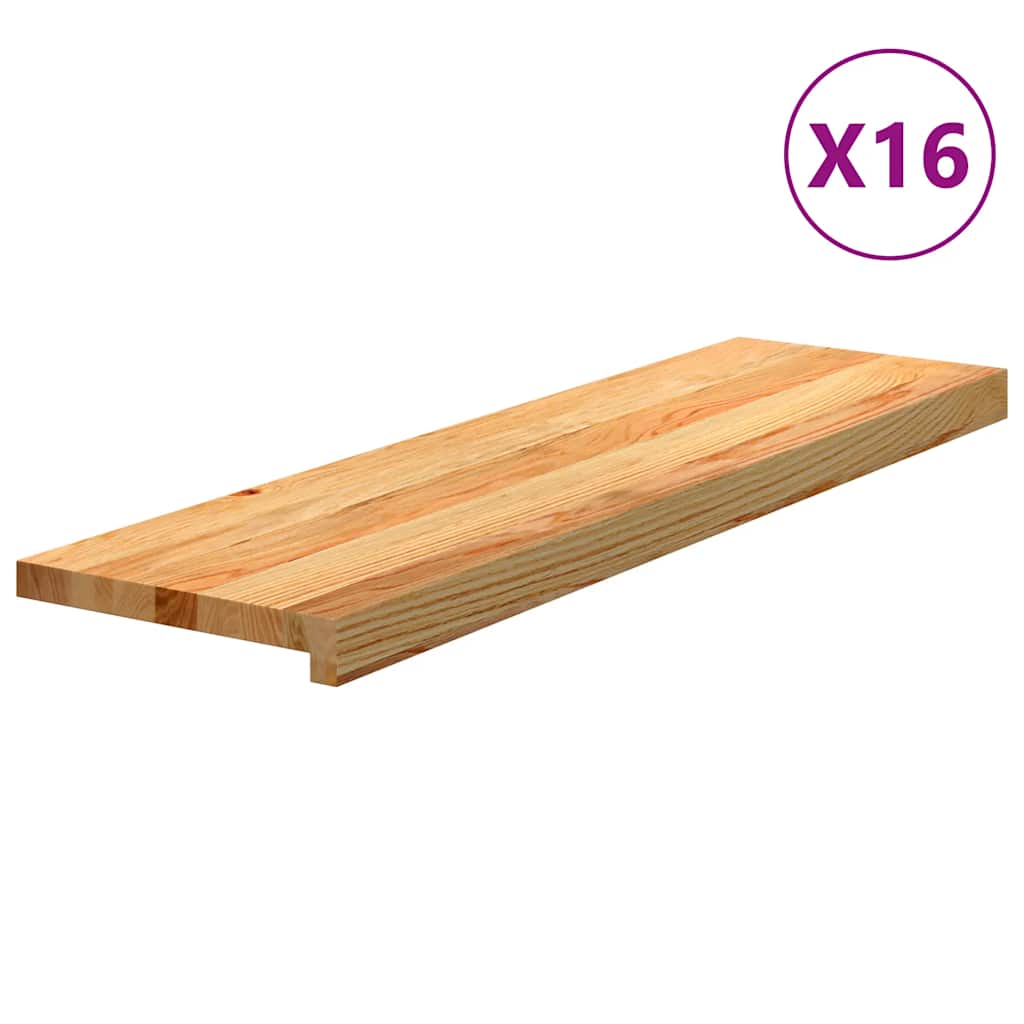 Traptreden 16 st 90x30x2 cm massief eikenhout lichtbruin is nu te koop bij PeponiXL, paradijselijk wonen!
