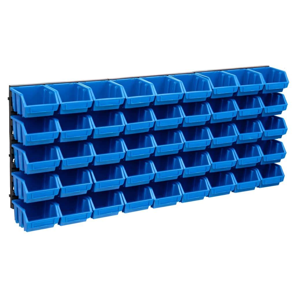 48-delige Opslagbakkenset met wandpanelen blauw en zwart is nu te koop bij PeponiXL, paradijselijk wonen!