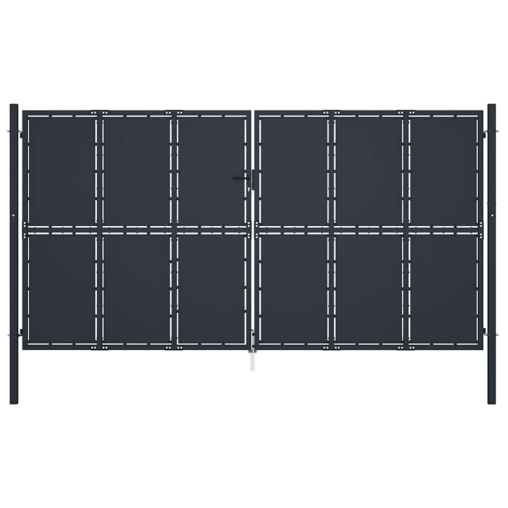 Tuinpoort staal 400x200 cm antraciet is nu te koop bij PeponiXL, paradijselijk wonen!