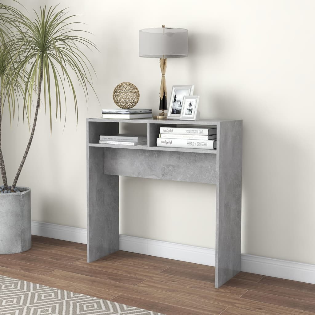Wandtafel 78x30x80 cm bewerkt hout betongrijs is nu te koop bij PeponiXL, paradijselijk wonen!