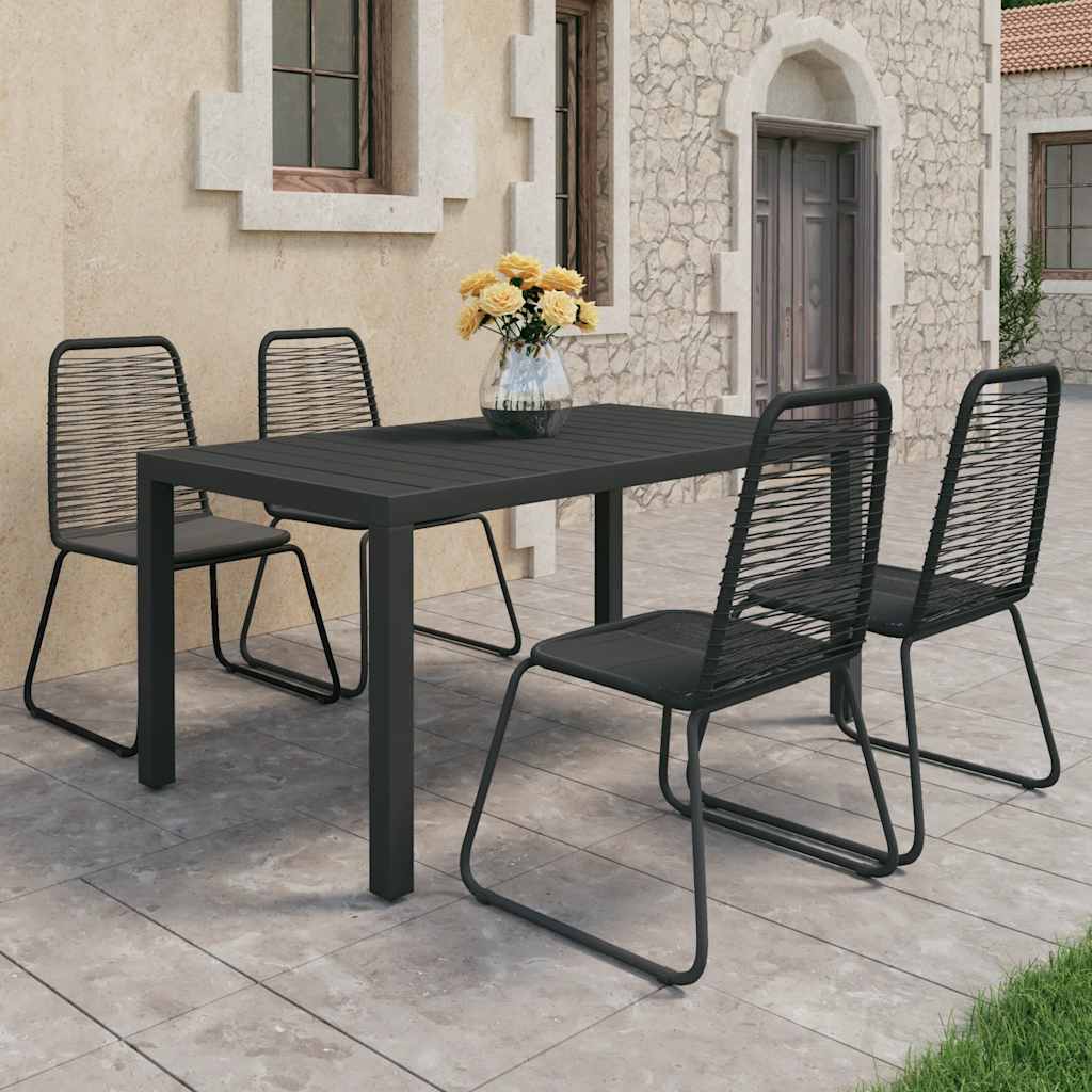 5-delige Tuinset PVC-rattan zwart is nu te koop bij PeponiXL, paradijselijk wonen!