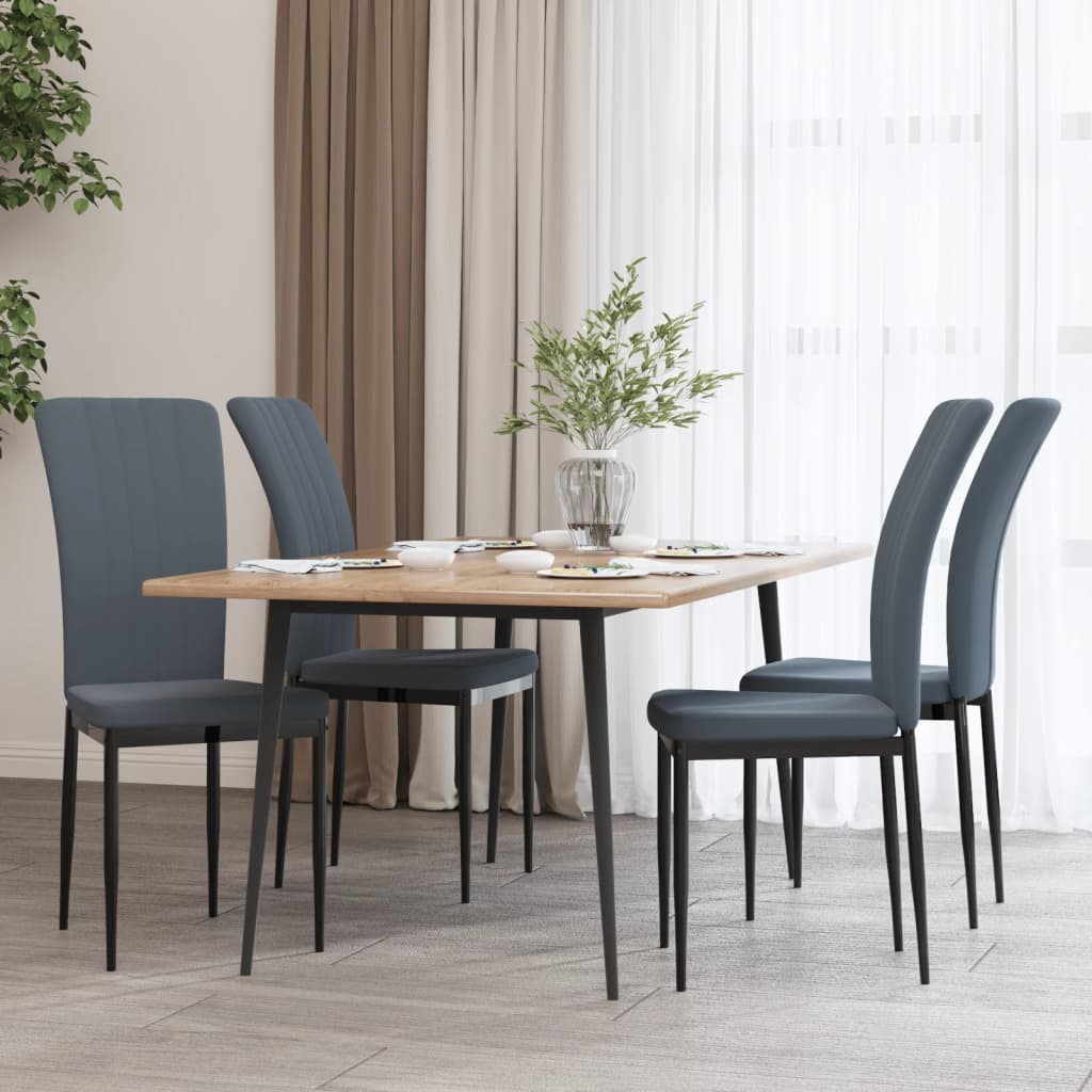 Eetkamerstoelen 4 st fluweel donkergrijs is nu te koop bij PeponiXL, paradijselijk wonen!
