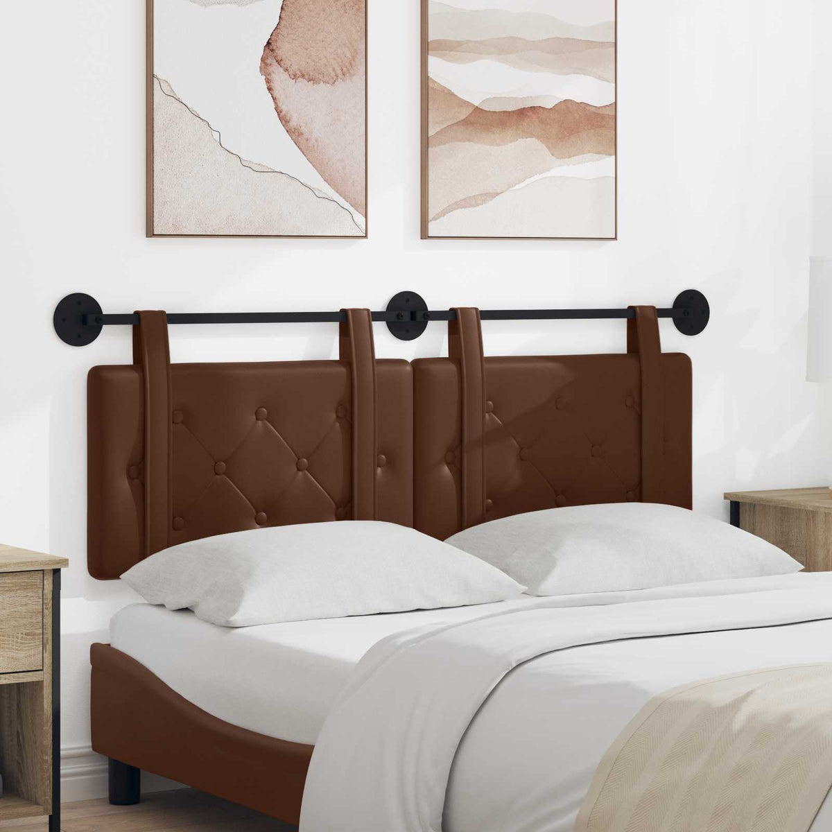 Hangend hoofdbord Bruin Kunstleer is nu te koop bij PeponiXL, paradijselijk wonen!