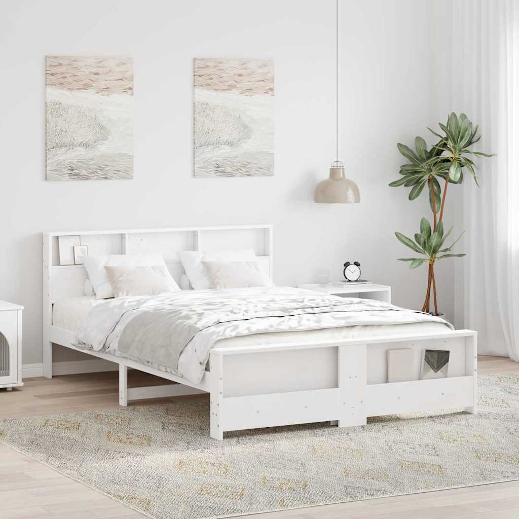 Bedframe met hoofdeinde Wit 160 x 200 cm Bewerkt hout is nu te koop bij PeponiXL, paradijselijk wonen!