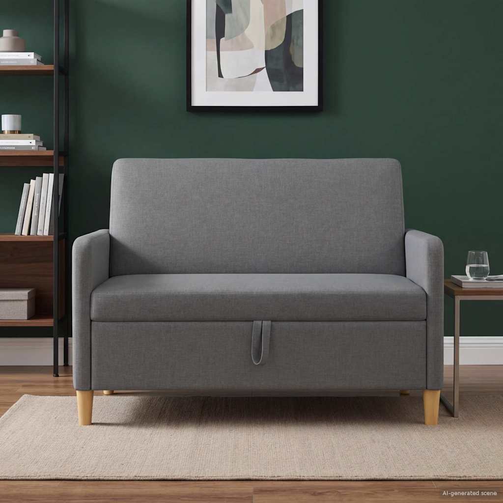 Bank met opslag Donkergrijs 122 x 78 x 87 cm Polyester is nu te koop bij PeponiXL, paradijselijk wonen!