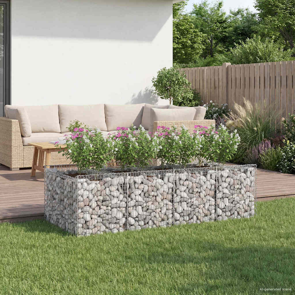 Gabion Verhoogd Bed 2 pcs Zilverkleurig is nu te koop bij PeponiXL, paradijselijk wonen!