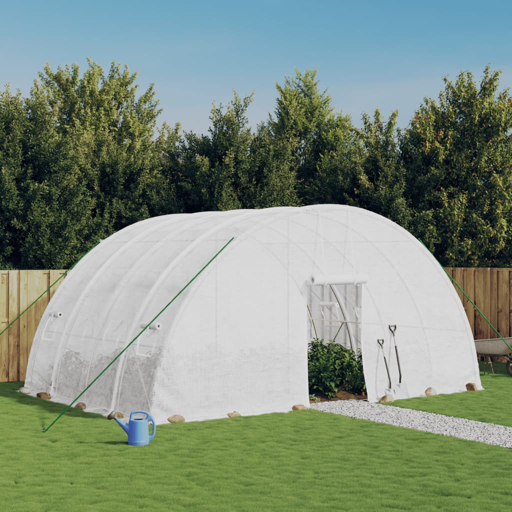 Kas met stalen frame wit 24 m² 6x4x2,85 m is nu te koop bij PeponiXL, paradijselijk wonen!