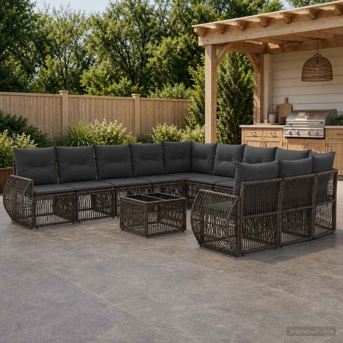Tuinbankenset 12 pcs Grijs en Donkergrijs poly rattan is nu te koop bij PeponiXL, paradijselijk wonen!