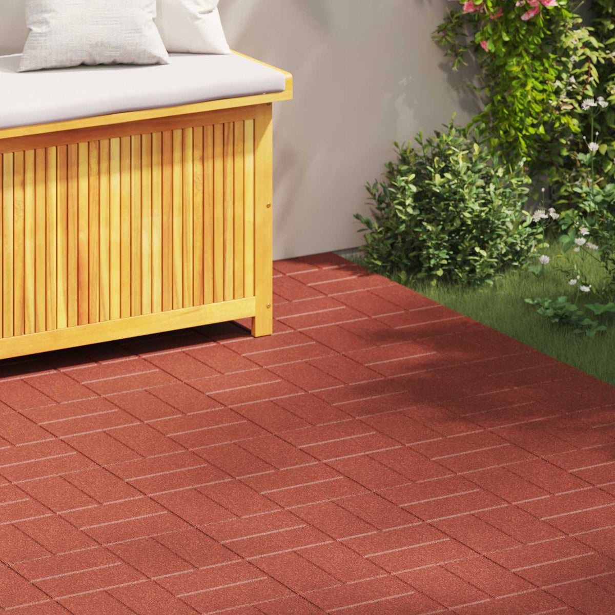 Stapsteen 6 pcs Rood 40,5 x 40,5 x 2 cm Rubber is nu te koop bij PeponiXL, paradijselijk wonen!
