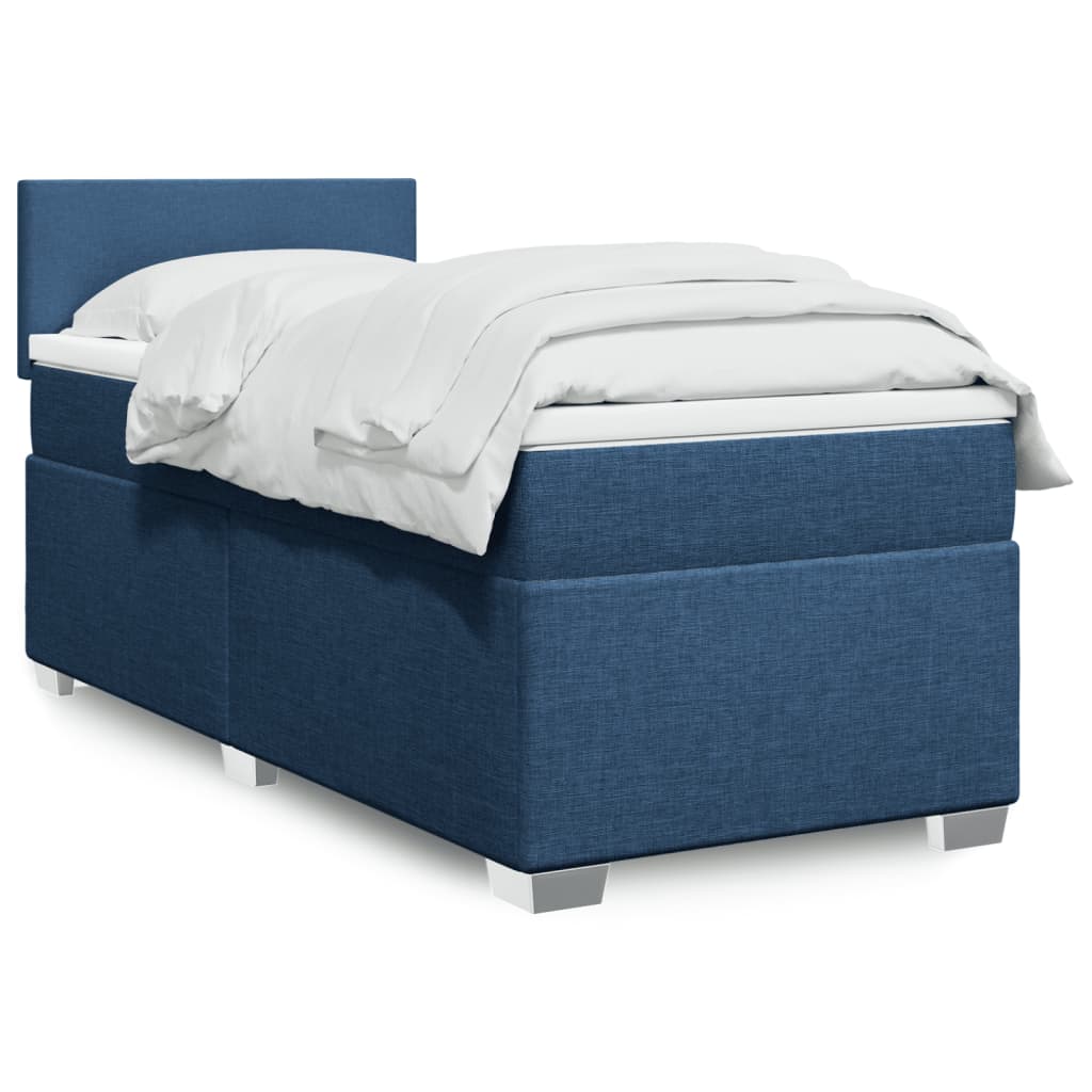 Boxspring met matras stof blauw 90x200 cm is nu te koop bij PeponiXL, paradijselijk wonen!