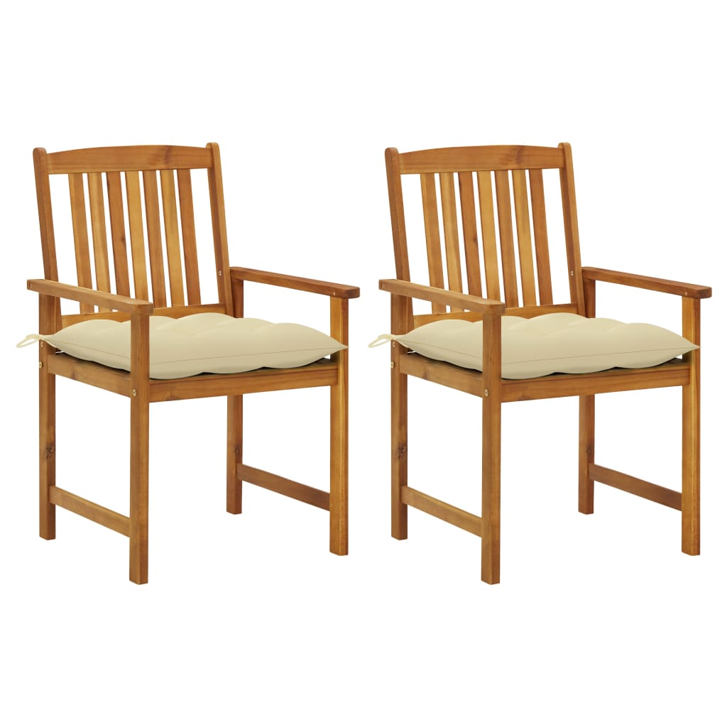 Tuinstoelen 2 st met kussens massief acaciahout is nu te koop bij PeponiXL, paradijselijk wonen!