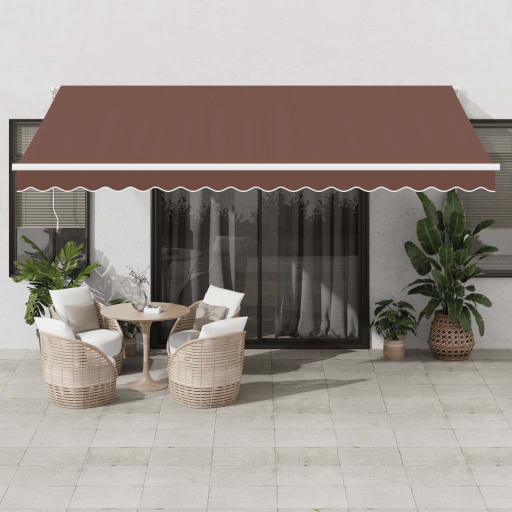 Luifel automatisch uittrekbaar met LED 450x350 cm bruin is nu te koop bij PeponiXL, paradijselijk wonen!